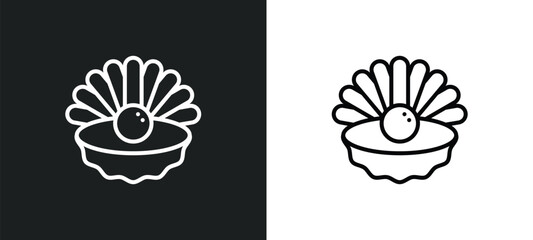pearl line icon in white and black colors. pearl flat vector icon from pearl collection for web, mobile apps and ui.