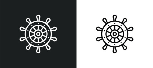 helm line icon in white and black colors. helm flat vector icon from helm collection for web, mobile apps and ui.