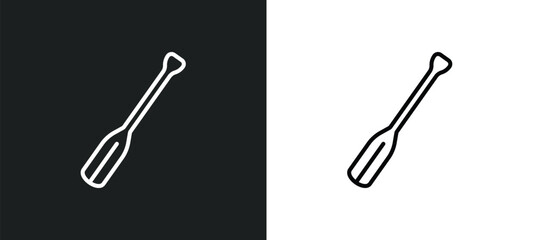 oars line icon in white and black colors. oars flat vector icon from oars collection for web, mobile apps and ui.