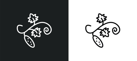 cucumber tree tree line icon in white and black colors. cucumber tree flat vector icon from cucumber collection for web, mobile apps and ui.