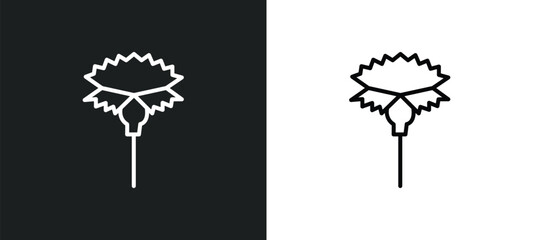 carnation line icon in white and black colors. carnation flat vector icon from carnation collection for web, mobile apps and ui.