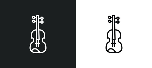 viola line icon in white and black colors. viola flat vector icon from viola collection for web, mobile apps and ui.