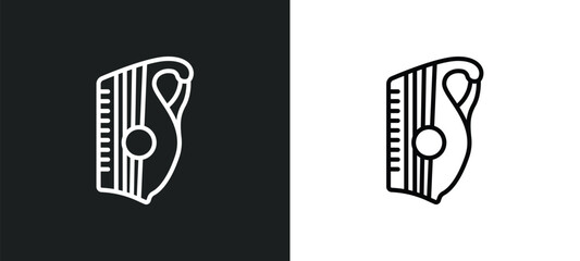 zither line icon in white and black colors. zither flat vector icon from zither collection for web, mobile apps and ui. - obrazy, fototapety, plakaty
