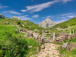 Path from Tuiza de Arriba village to El Meicin refuge, Pena Ubina Natural Park, Asturias, Spain