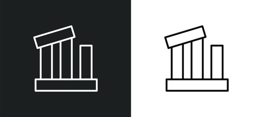 relics line icon in white and black colors. relics flat vector icon from relics collection for web, mobile apps and ui.