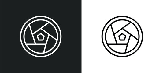 diaphragm line icon in white and black colors. diaphragm flat vector icon from diaphragm collection for web, mobile apps and ui. - obrazy, fototapety, plakaty