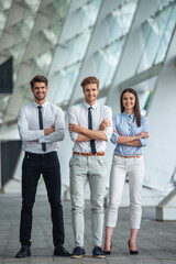 Beautiful young business team