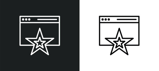 favorite web line icon in white and black colors. favorite web flat vector icon from favorite web collection for mobile apps and ui.