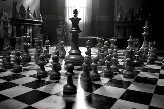 Strategic decision and strategic move concept with chess. Generative AI