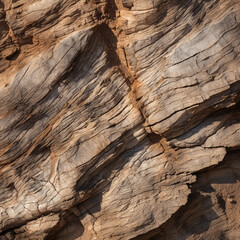 Macro shot of a rugged sandstone texture, naturally weathered, rich earthy tones, intense, tactile, rough, under bright sunlight, ideal as a background