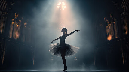 Illustration about a ballerina dancing. - obrazy, fototapety, plakaty