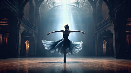 Illustration about a ballerina dancing. - obrazy, fototapety, plakaty