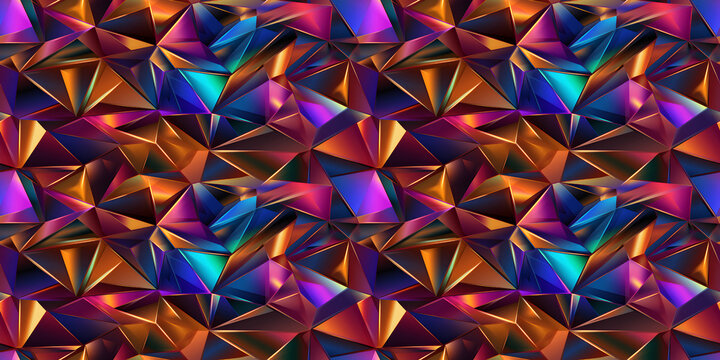 arri&egrave;re-plan abstrait compos&eacute; de triangles aux reflets m&eacute;tallique - seamless - AI g&eacute;n&eacute;rative