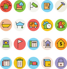 Real Estate Flat Vector Icons

