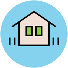 Pack of Real Estate Flat Circular Icons

