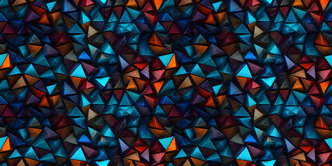 arrière-plan abstrait composé de triangles aux reflets métallique - seamless - IA générative