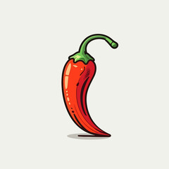 Chili pepper hand-drawn illustration. Chili pepper. Vector doodle style cartoon illustration