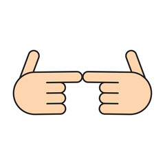 Isolated colored hand gesture icon Vector