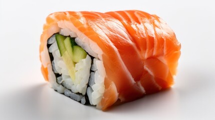 Japanese sushi and rolls. Generative AI