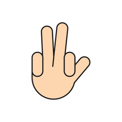 Isolated colored hand gesture icon Vector