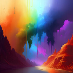 Rainbow creative horizontal banner