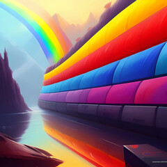 Rainbow creative horizontal banner