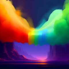 Rainbow creative horizontal banner