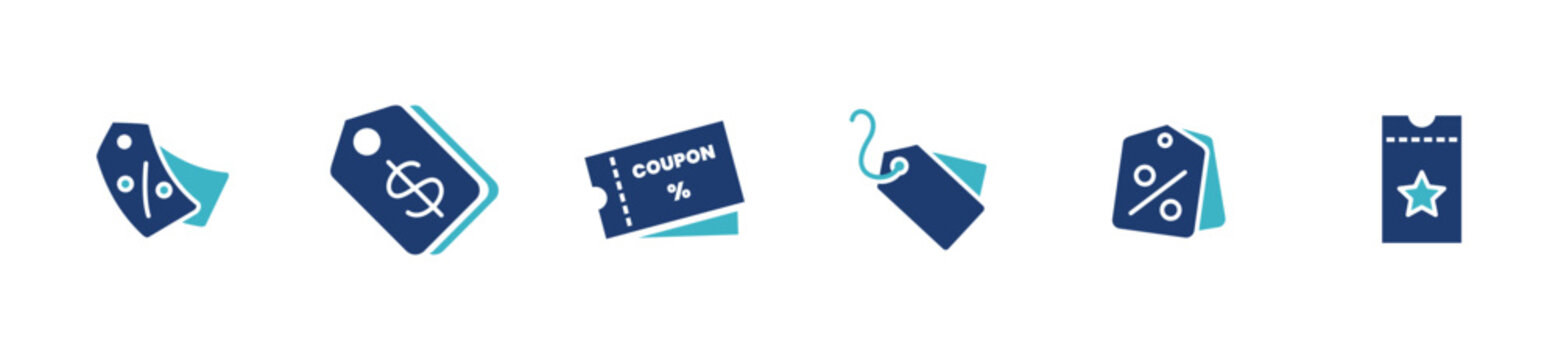 label price tag icon set vector discount coupon sale promotion symbol illustration modern designs