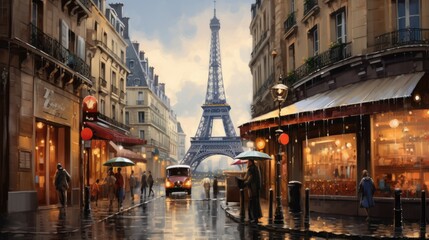Paris France illustration - beautiful wallpaper