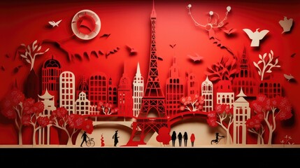 Obraz premium Paris is the city of Love illustration - beautiful wallpaper
