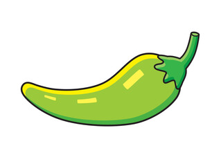 Green chili pepper isolated vector illustration