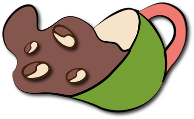 Spilled Coffee with Coffee Beans