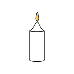 Candle line icons. Memorial and light symbol.