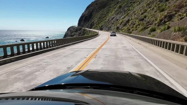 Aerial view of coastal Pacific Highway  - HD