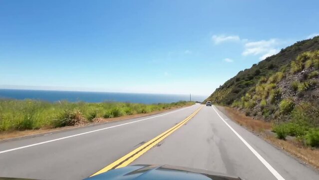 Aerial view of coastal Pacific Highway  - HD