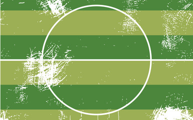 Top view of green striped football field in grunge style