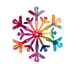 watercolor colorful snowflake. Vector illustration