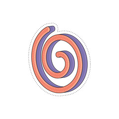 Isolated colored groovy spiral symbol sticker icon Vector illustration