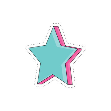 Isolated colored groovy star shape sticker icon Vector illustration