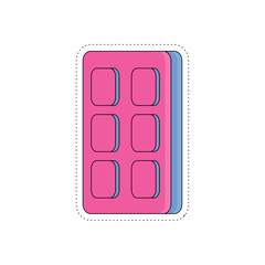 Isolated colored groovy 3d chocolate bar sticker icon Vector illustration