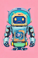 Illustration of a vintage robot - IA Generative 
