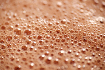 close up of chocolate milk bubble