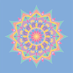 Isolated pastry colored mandala pattern Vector illustration