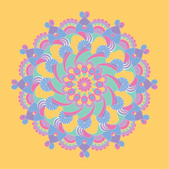 Isolated pastry colored mandala pattern Vector illustration