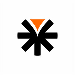 Abstract letter Y vector logo design with arrow sign.