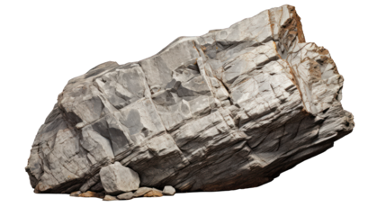 Heavy realistic rock stone isolated on  white background png cutout