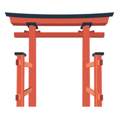 Isolated traditional japanese shrine landmark Vector