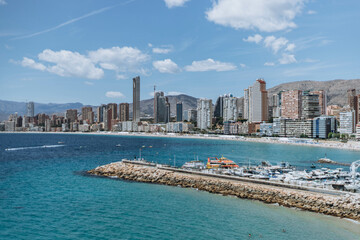 Benidorm, Alicante, Spain. Aerial photo from drone to Benidorm city