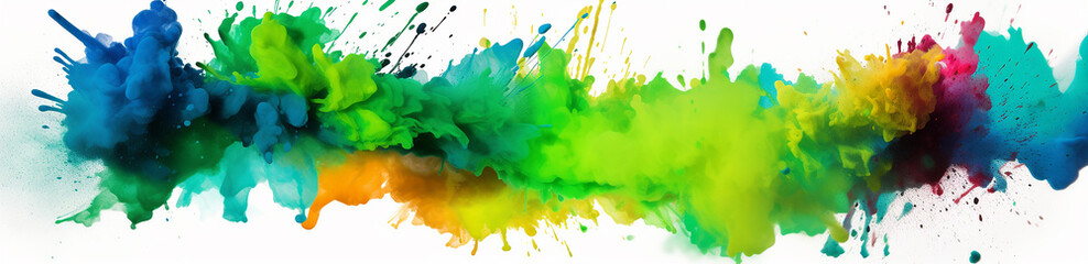 Abstract colorful background, colorful powder sprayed on a white background