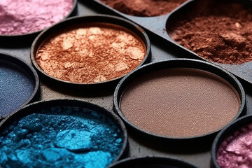 Obraz na płótnie Canvas Luminous eye Shadows Dark Palette for Beauty Industry
